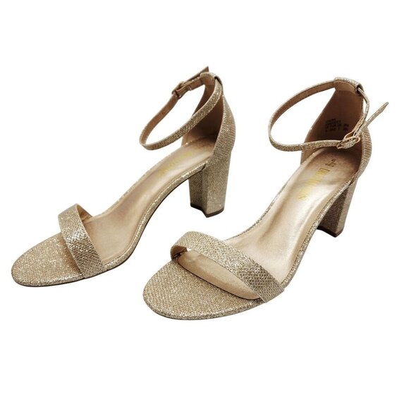 Dream Pairs Womens Glittery Block Heel Ankle Strap Sandals - Size 9 - Picture 7 of 13